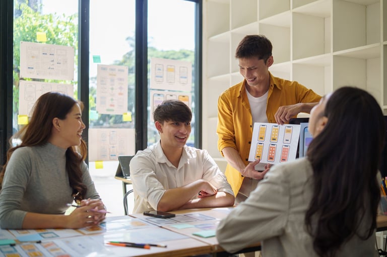 Our team working on web design